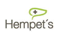 Logo de Hempets en color blanco y verde con tipografía moderna, destacando la marca que promueve el uso de CBD para mascotas en tratamientos naturales