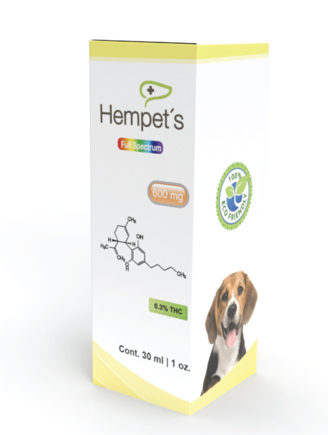 Caja de Aceite de CBD full spectrum 600 Mg de Hempets, suplemento para mascotas