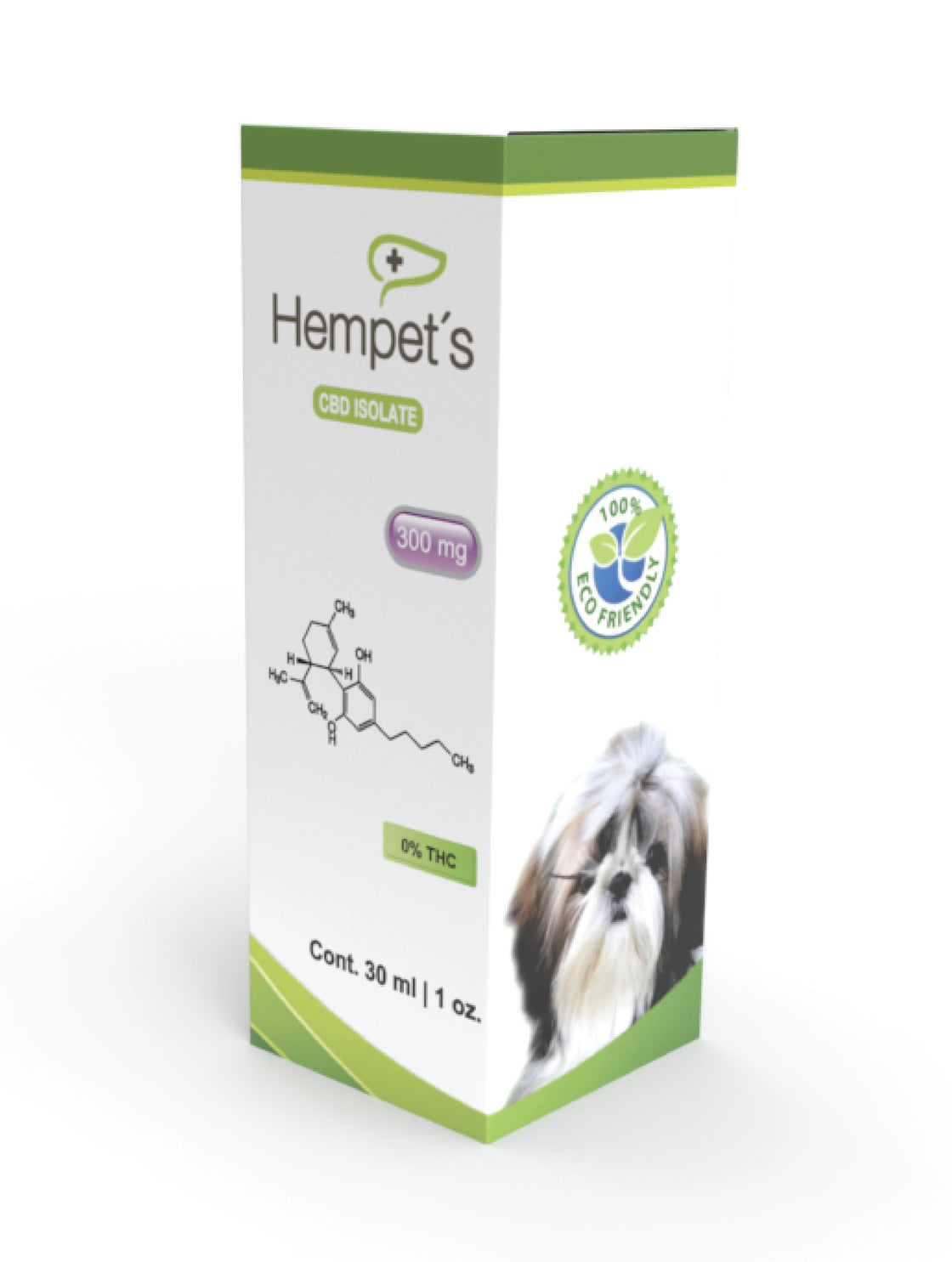  Caja de Hempets que contiene Aceite de CBD aislado, un producto premium para mejorar la calidad de vida de las mascotas.